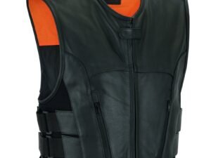Leather Motorcycle Vest - Men's - Updated SWAT Team - Up To 8XL - Silent Strike - RC007-RC