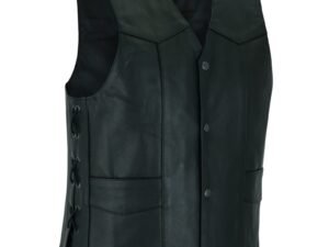Leather Motorcycle Vest - Men's - Gun Pockets - Up To 9XL - ThunderLace - RC111-RC
