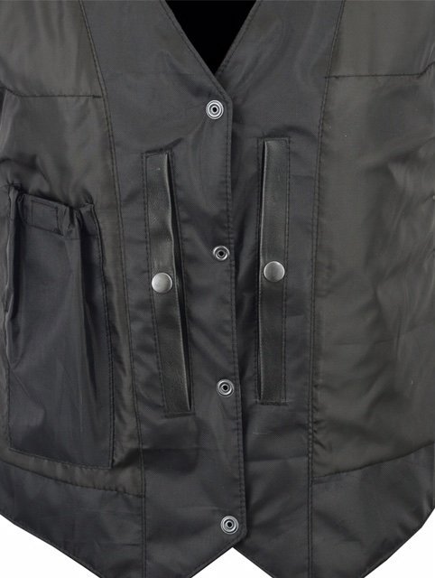 Leather Motorcycle Vest - Men's - Gun Pockets - Braided - Up To 6XL - DS131-DS - Image 11