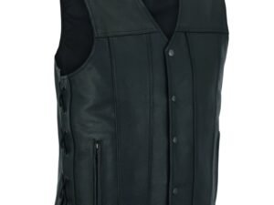 Leather Motorcycle Vest - Men's -Up To Size 8XL - Tapered Bottom - Big and Tall - Curated - RC161-TALL-RC