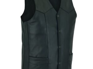 Leather Motorcycle Vest - Men's Tall - Up To Size 6XL - Big and Tall - RC162-TALL-RC