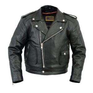 Leather Motorcycle Jacket - Kid's Teen's - Unisex - Biker - DS1722-DS
