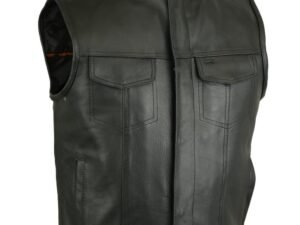 Leather Motorcycle Vest - Men's - Upgraded Club - Up To 12XL - PICK-RC188-RC