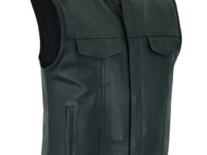 Leather Motorcycle Vest - Men's - Gun Pockets - Up To 12XL - RC189A-DS