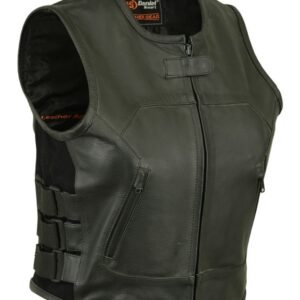 Leather Vest - Women's - Updated SWAT Team - Motorcycle - DS200-DS