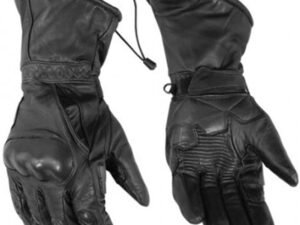 Leather Motorcycle Gloves - Men's - Insulated Touring Gauntlet - Biker - DS21-DS