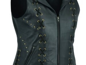 Leather Vest - Women's - Ultra Soft - Lacing Design - DS233-DS