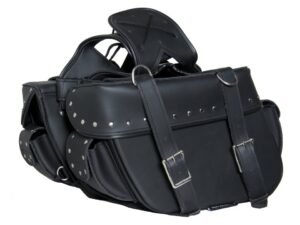 Saddlebags - PVC - Studs - Medium - Slanted - Motorcycle Luggage - DS312S-DS