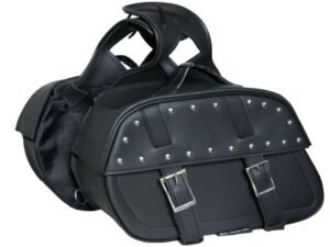 Saddlebags - PVC - Studs - Medium - Slanted - Motorcycle Luggage - DS342S-DS