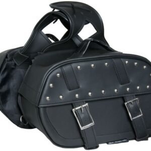 Saddlebags - PVC - Studs - Medium - Slanted - Motorcycle Luggage - DS342S-DS