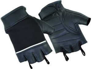 Mesh and Leather Motorcycle Gloves - Women's - Fingerless - DS4-DS