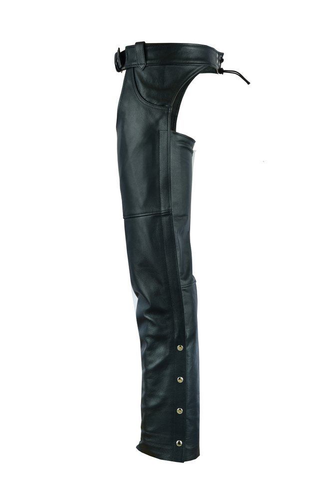 Leather Chaps - Men's - Motorcycle - Unisex - 2 Jean Style Pockets - Up To 5XL - DS-402-DS - Image 3