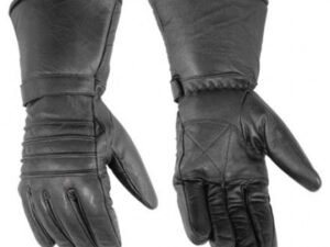 Leather Motorcycle Gloves - Men's - Cold Weather Gauntlet - Biker - DS41-DS