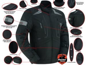 Mesh Motorcycle Jacket - Men's - Flight Wings - Black - Up To 5XL - DS4610-DS