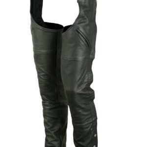 Leather Chaps - Men's - Motorcycle - Unisex - Double Deep Pocket - Up To 8XL - DS-488-DS