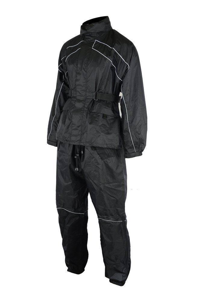 Rain Suit - Men's - Waterproof - Motorcycle - Black - DS590BK-DS - Image 3