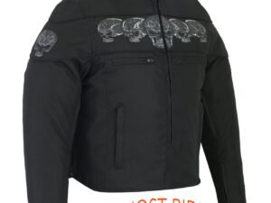 Textile Motorcycle Jacket - Men's - Reflective Skulls - Up To 6XL - Concealed Carry Pockets - DS600-DS