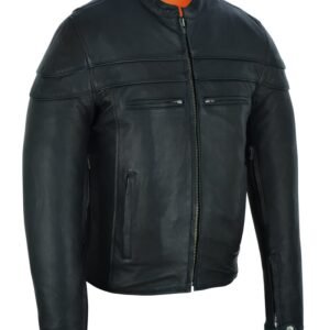 Leather Motorcycle Jacket - Men's - Biker - Up To 8XL - Racer - DS701-DS