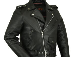 Leather Motorcycle Jacket - Men's - Police - Up To 12XL - DS730-DS