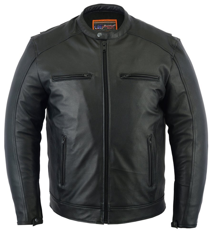 Leather Cruiser Jacket - Men's - Concealed Carry Gun Pockets - DS735-DS - Image 2