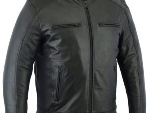 Leather Cruiser Jacket - Men's - Concealed Carry Gun Pockets - DS735-DS