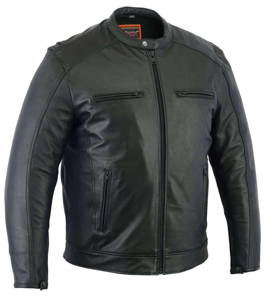 Leather Cruiser Jacket - Men's - Concealed Carry Gun Pockets - DS735-DS