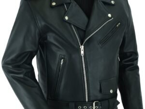 Leather Motorcycle Jacket - Men's - Armored - Up To 12XL - DS761-DS