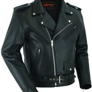Leather Motorcycle Jacket - Men's - Armored - Up To 12XL - DS761-DS