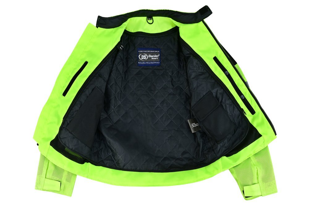 Mesh Motorcycle Jacket - Men's - High Visibility Green - Up To 5XL - DS765-DS - Image 7