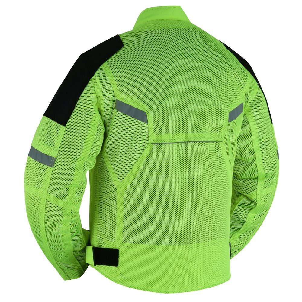 Mesh Motorcycle Jacket - Men's - High Visibility Green - Up To 5XL - DS765-DS - Image 5