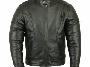 Leather Motorcycle Jacket - Men's - Ventilated - Up To 12XL - Gun Pockets - DS779-DS