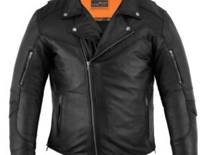 Leather Biker Jacket - Men's - Modern - Longer - Beltless - DS794-DS