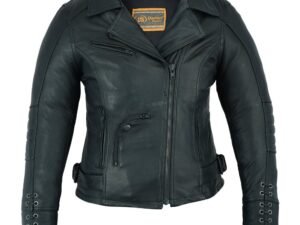 Leather Motorcycle Jacket - Women's -  Must Ride - Gun Pockets - DS802-DS