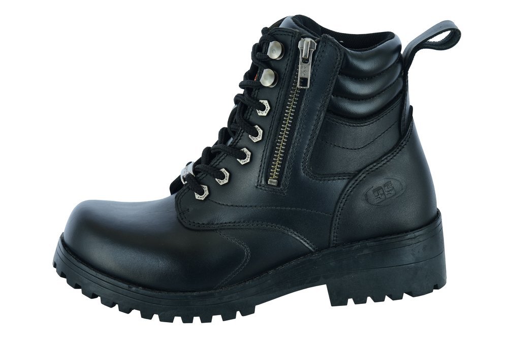 Leather Motorcycle Boots - Women's - Black - Side Zippers - DS9768-DS - Image 3