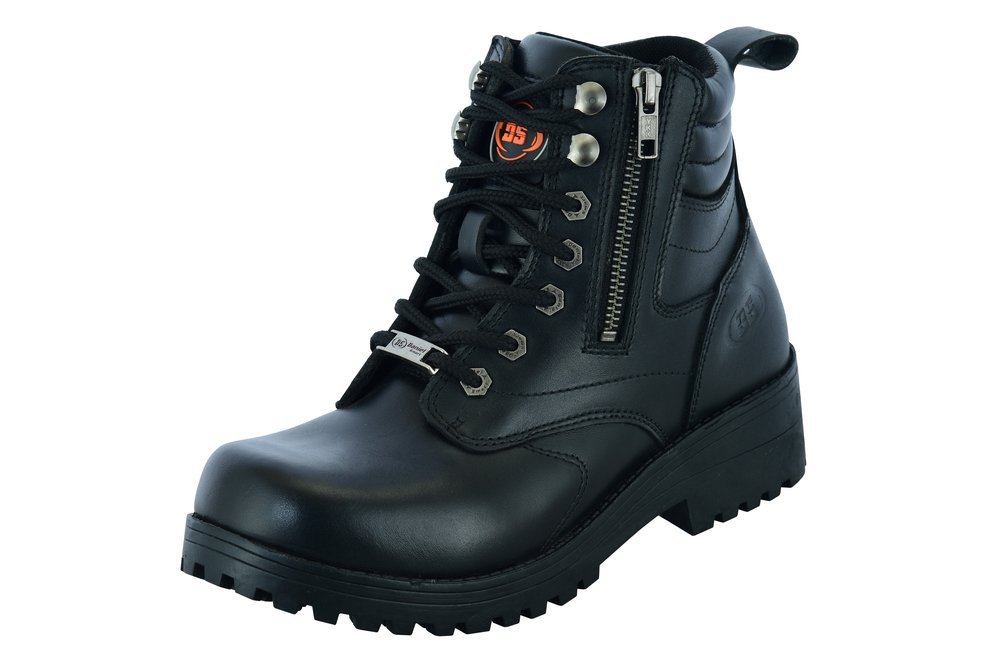 Leather Motorcycle Boots - Women's - Black - Side Zippers - DS9768-DS - Image 5