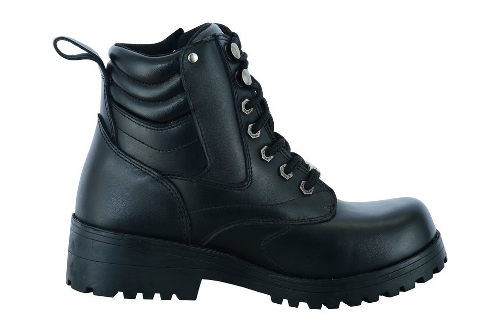 Leather Motorcycle Boots - Women's - Black - Side Zippers - DS9768-DS - Image 7