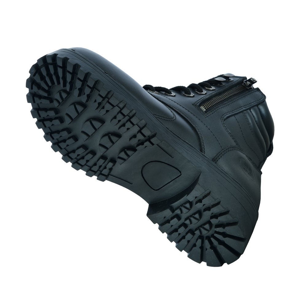 Leather Motorcycle Boots - Women's - Black - Side Zippers - DS9768-DS - Image 8