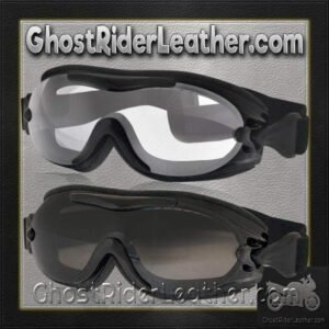 Goggles - Fit Over Eyeglasses - Clear or Smoke - Motorcycle Eyewear - G-FOG-C-S-DH