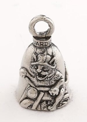 Biker Cat - Pewter - Motorcycle Guardian Bell - Made In USA - SKU GB-BIKER-CAT-DS