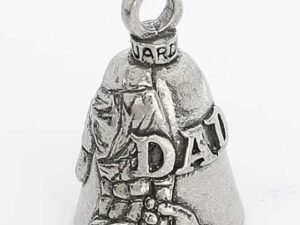 Dad Holding Child's Hand - Pewter - Motorcycle Guardian Bell - Made In USA - GB-DAD-DS