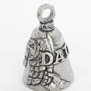 Dad Holding Child's Hand -  Pewter - Motorcycle Guardian Bell - Made In USA - GB-DAD-DS