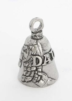 Dad Holding Child's Hand - Pewter - Motorcycle Guardian Bell - Made In USA - GB-DAD-DS