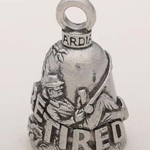 Retired Woman - Pewter - Motorcycle Guardian Bell® - Made In USA - SKU GB-RETIRED-W-DS