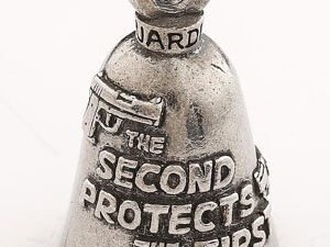 2nd Amendment Protects 1st - Pewter - Motorcycle Guardian Bell® - Made In USA - SKU GB-2ND-PROTECTS-DS