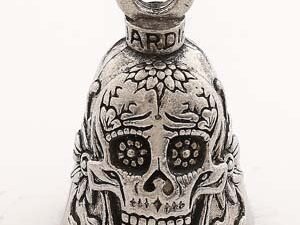 Sugar Skull - Pewter - Motorcycle Guardian Bell® - Made In USA - SKU GB-SUGAR-SKULL-DS