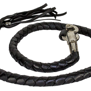 Get Back Whip - Black Leather - 42 Inches Long - Motorcycle Accessories - GBW1-11-DL