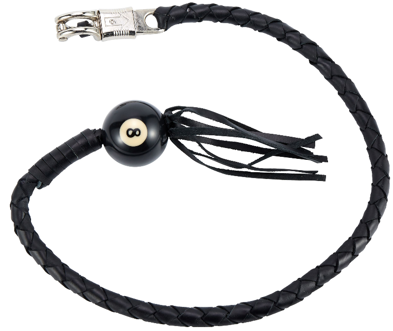 Get Back Whip - Black Leather - 42 Inches Long - With 8 Ball - GBW1-BB-DL - Image 4