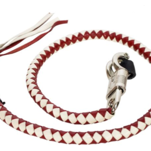 Get Back Whip - 36 Inches - Red and White Leather - GBW12-DL