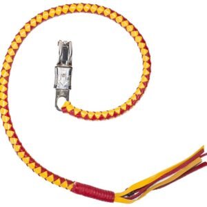 Get Back Whip - 36 Inches -  Yellow and Red Leather - GBW15-DL