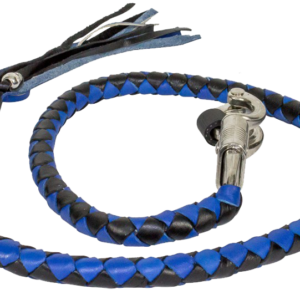 Get Back Whip in Black and Blue Leather - Motorcycle Accessories - GBW2-11-DL
